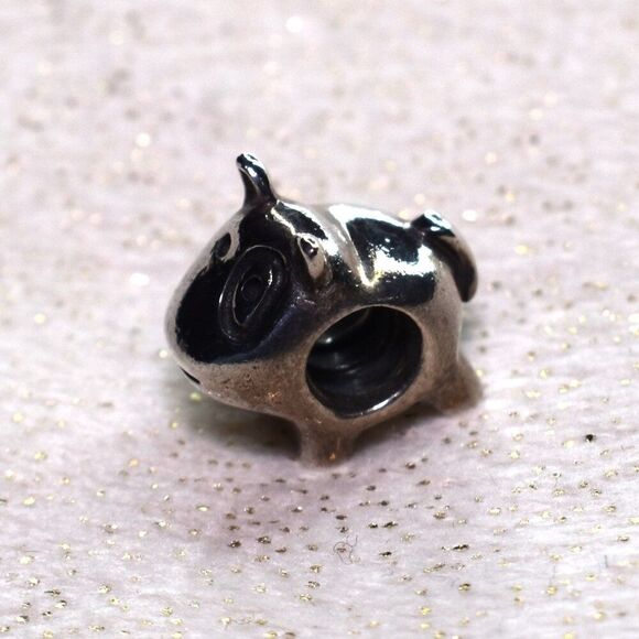 Pandora Bull Terrier Puppy Dog Charm Retired Sterling Silver - Picture 6 of 8